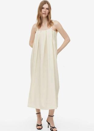 Плиссированное платье сарафан h&amp;m размер л