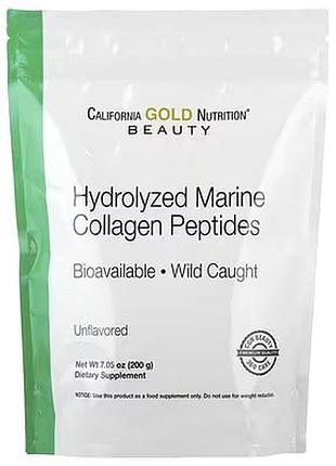 Пептиди морського колагену california gold nutrition marine collagen peptides без добавок 200 г