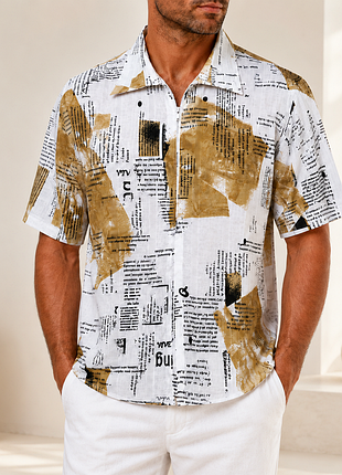 Мужская рубашка с коротким рукавом 100% cotton хлопок s-xxl