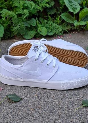 Чоловічі текстильні білі кеди nike sb zoom stefan janoski canvas rm, 42.5р.