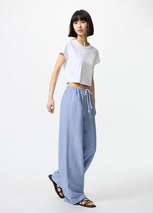 Брюки из льняной смеси uniqlo (473791)