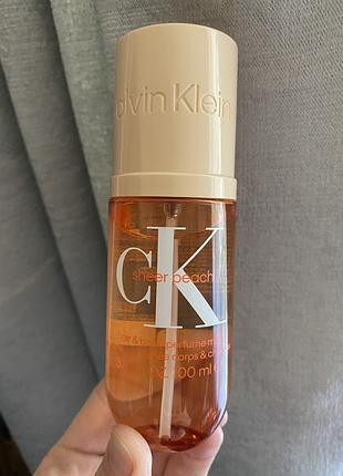 Новий парфумований спрей для тіла і волосся calvin klein sheer peach