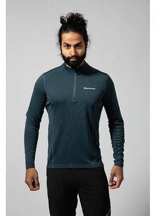 Футболка с длинным рукавом/лонгслив мужская montane dart zip-neck orion blue