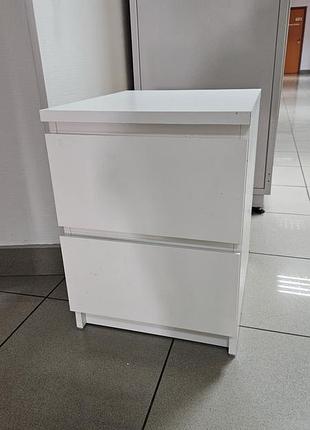 Тумба приставна біла на 2 шухляди ікеа malm (тільки самовивіз)