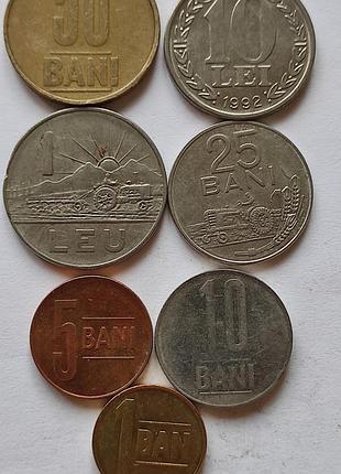Подборка монет румынии, леи, бани.