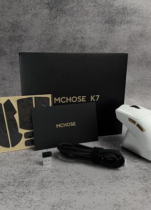 Игровая беспроводная мышка mchose k7 ultra white-gold