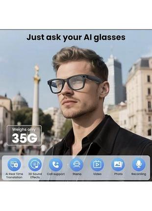 Смарт очки peje ai с камерой 8mp иразделенный в реальном времени (фотохромные линзы)