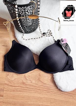 Чорний бюст з прозорими бретелями від hunkemoller
