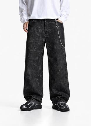 Широкі чоловічі джинси bershka super baggy jeans