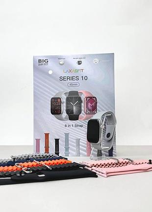 Умные часы smart watch 10 + 8 ремешков (серый) ua