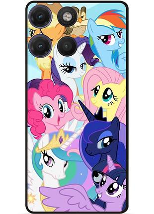 Силиконовый бампер чехол для motorola moto g17 с рисунком пони my little pony