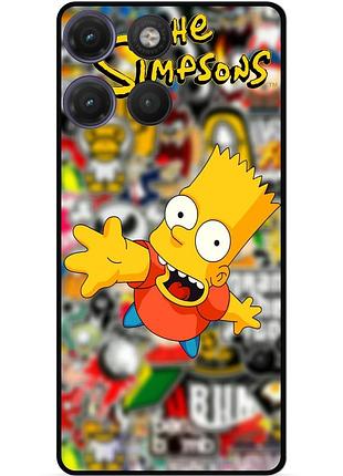 Чехол силиконовый бампер для motorola moto g17 с рисунком симпсоны simpsons бард