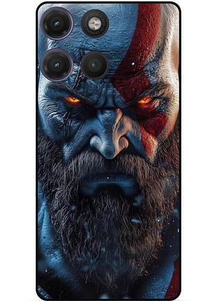 Чехол силиконовый бампер для motorola moto g17 с картинкой god of war кратос