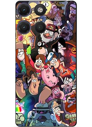 Силиконовый бампер чехол для motorola moto g17 с рисунком гравити фолз gravity falls