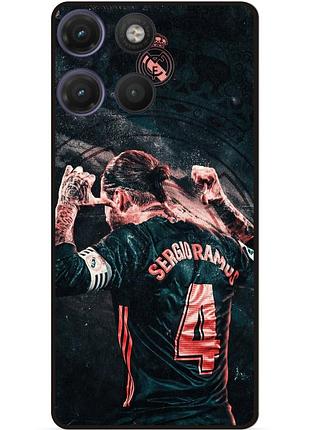 Силиконовый чехол бампер для motorola moto g17 с рисунком серхио рамос sergio ramos