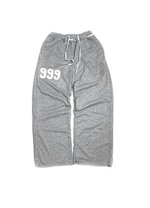 Спортивні штани 999yessirskiii сірі — baggy / wide fit, вінтаж y2k streetwear (s–xl) minus two