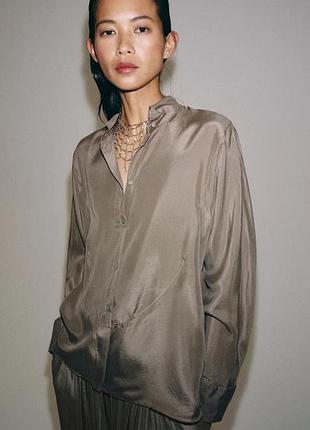 Струйная рубашка zw collection из 100% шелка