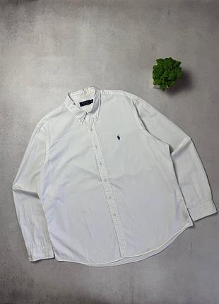 Сорочка з довгим рукавом біла чоловіча преміальна polo ralph lauren