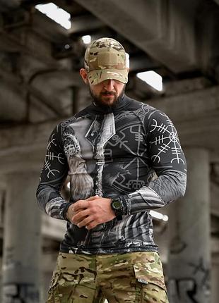Рашгард мужской valhalla military - компрессионная футболка с принтом (микродайвинг)