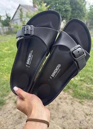 Тапочки шльопанці birkenstock оригінал 40 розмір 26 см чорні легенькі шльопки тапки