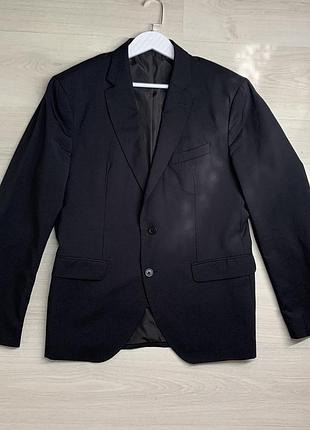 Чоловічий вовняний піджак massimo dutti стильний класичний блейзер з вовни елегантний преміум жакет під костюм розмір m–l / ua 48–52