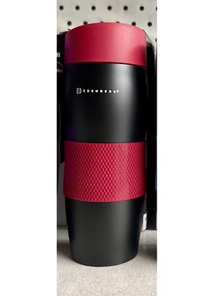 Термокружка edenberg 622 red 380 мл герметичная сталь с силиконовым держателем для руки
