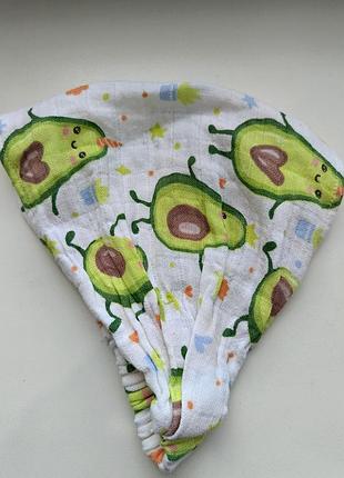 Муслиновая косынка на резинке для девочки с авокадо 🥑