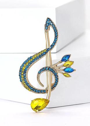 Брошка скрипковий ключ