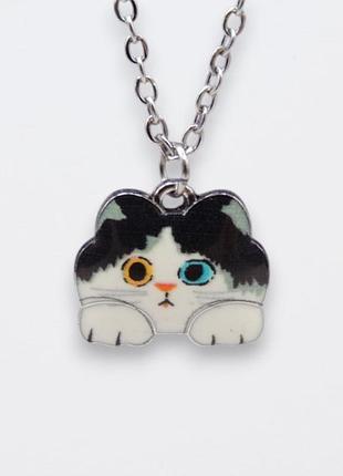 Сріблястий кулон на ланцюжку кискис 1.6 см, ланцюжок 45+5 см liresmina jewelry