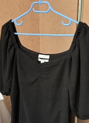 Блуза льон h&m linen blend чорна