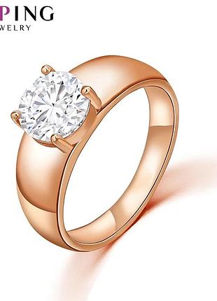 Каблучка позолота, медичне золото бренд xuping jewelry, розмір 18