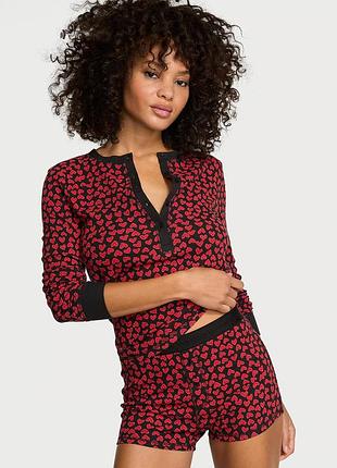Піжама victoria's secret soft thermal henley short pajama set размер м