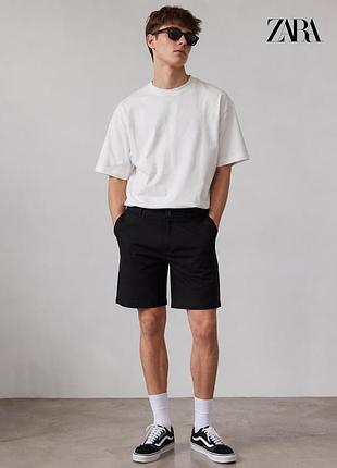 Новые базовые черные мужские шорты zara l