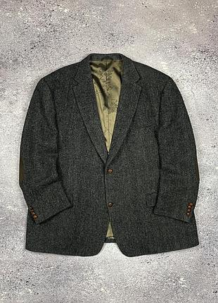 Mario barutti harris tweed 100% virgin wool мужской твидовый пиджак с налокотниками 52 размер