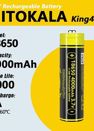 Аккумулятор liitokala king4000-jt 18650 4000mah оригинал
