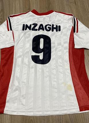 Футбольна футболка мілан італія розмір м вінтажна футболка as milan inter 9 inzaghi інзагі
