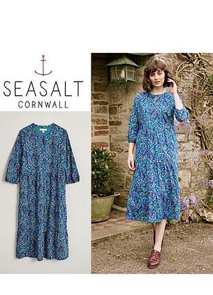 Сукня жіноча морська хвиля в квітковий принт ярусна seasalt cornwall uk14/eur42
