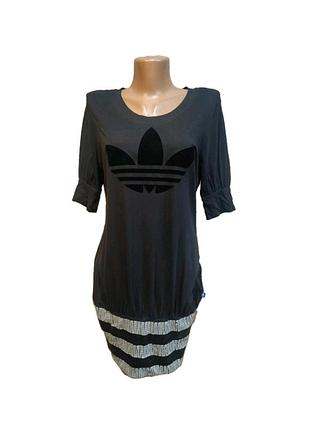 Платье-туника adidas originals оригинал с пайетками и бархатным лого р. m