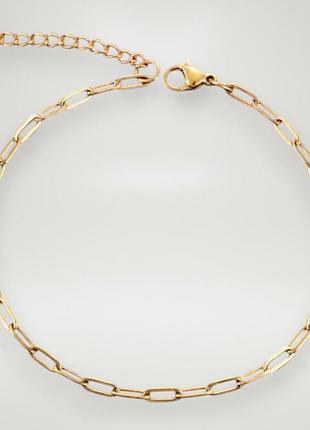 Браслет золотистый titan loop 3 мм нержавеющая сталь 17+5 см aurumlux024
