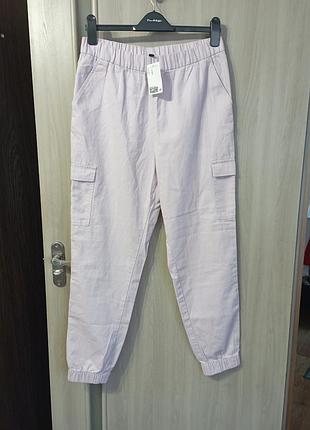 Лиловые джинсы карго на манжетах резинке divided h&amp;m