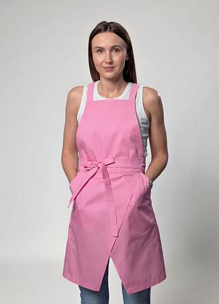 Фартух кондитера, кухаря, офіціанта vsetex cappuccino classic рожевий