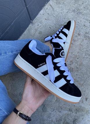 Кроссовки adidas для мужчин черные с белым замша адидас кампус 39
