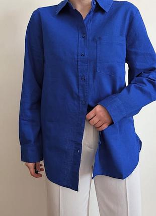 Рубашка свободного кроя linen blend h&amp;m