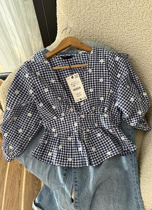 Романтична блуза в квітковий принт zara, xs