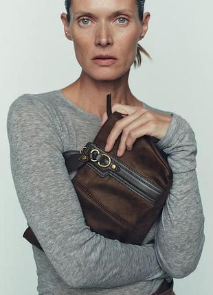 Сумка шопер жіноча коричнева zara new