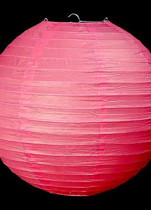 Китайский фонарик из рисовой бумаги розовый d=30 см.