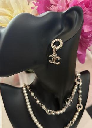 Буси сережки chanel комплект