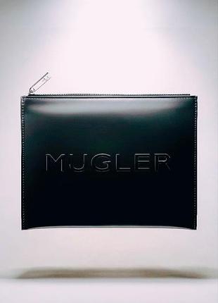 Брендовая косметичка mugler black large pouch, оригинал.
