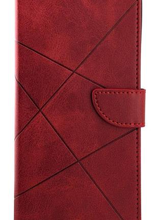 Чехол книжка business leather claps для xiaomi redmi 13c на магните с подставкой красный