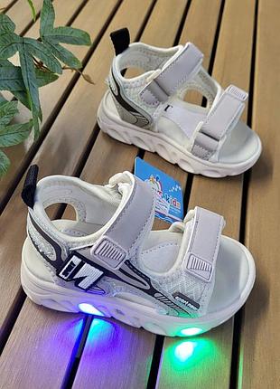 Босоніжки з led-підсвіткою для хлопчиків, тм ввт,21р-13 см, 23р-14,5 см 23